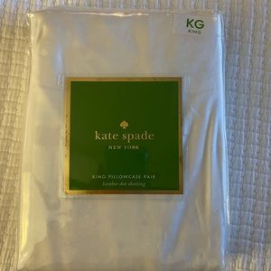 Kate Spade Larabee Dot White KING pillowcases NIP